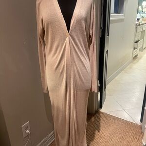 Theory Elegant Cream Long Sleeve Dress/Maxi jacket